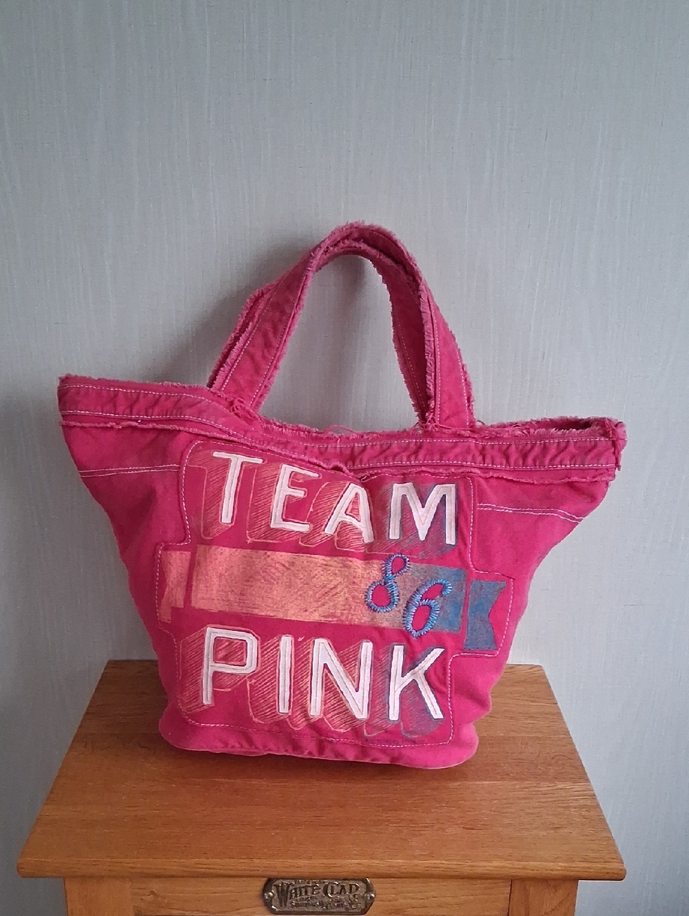 Victoria's Secret Pink Canvas Tote Bag - Hot Pink